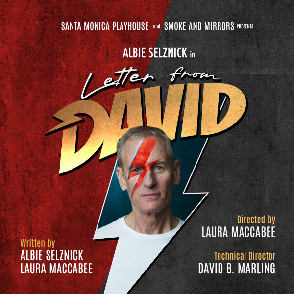 Letter from David poster with a man in a red and blue lightning bolt face design beside the title
