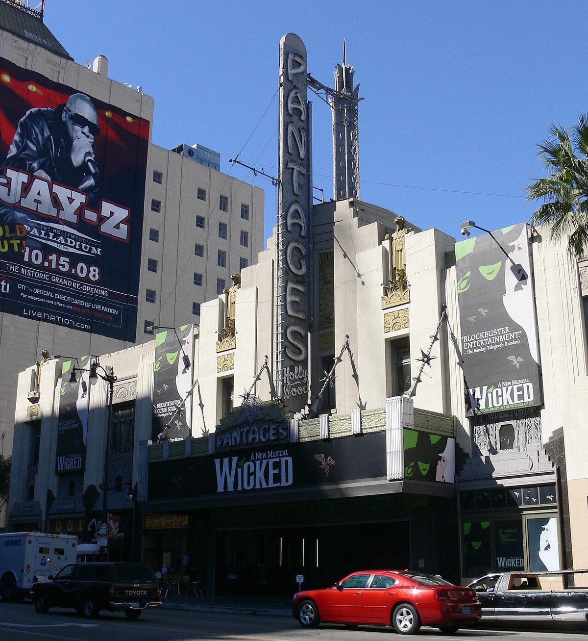 Hollywood Pantages Theatre exterior on Hollywood Boulevard