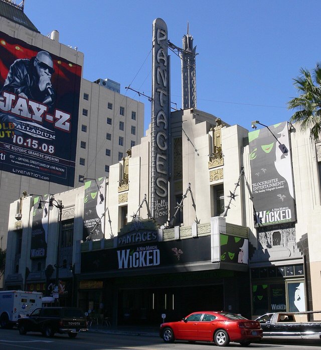 Hollywood Pantages Theatre exterior on Hollywood Boulevard