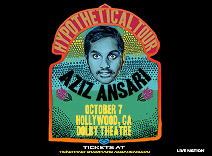 Illustrated Hypothetical Tour poster for Aziz Ansari at the Dolby Theatre