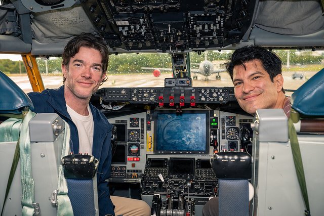 John Mulaney greeting fans at Tinker Air Force Base in 2013