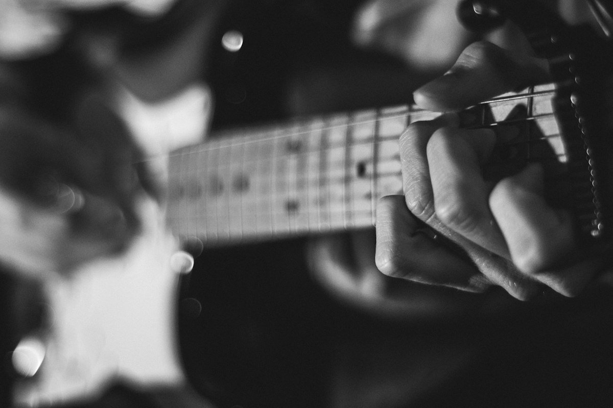 Guitarist performing live on stage
