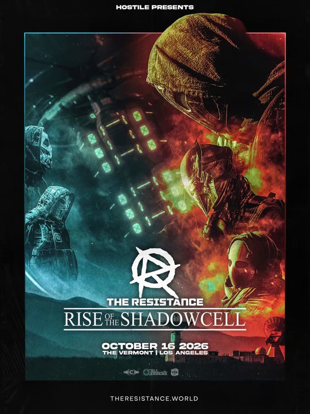 Event flyer for HOSTILE: THE RESISTANCE at The Vermont Hollywood