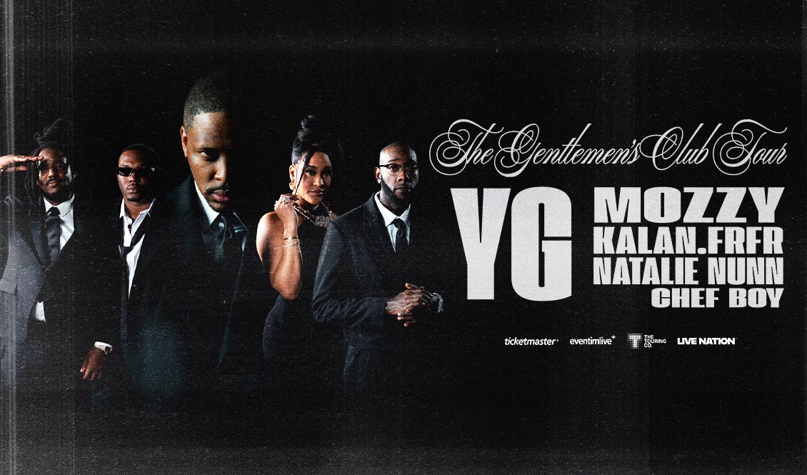 Promotional artwork for YG's The Gentleman's Club Tour at Crypto.com Arena