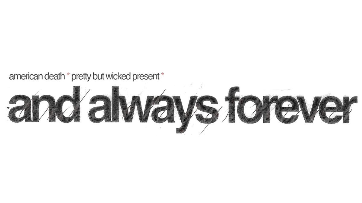 Black hand-lettered "and always forever" festival poster text on a white background