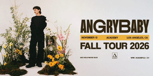 Angrybaby event flyer for the November 13 show at Academy LA in Hollywood