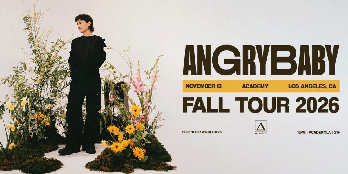Angrybaby event flyer for the November 13 show at Academy LA in Hollywood