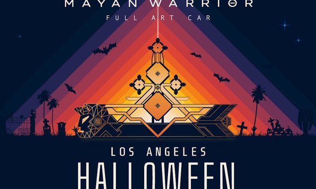 Mayan Warrior Full Art Car at Grand Park Halloween event