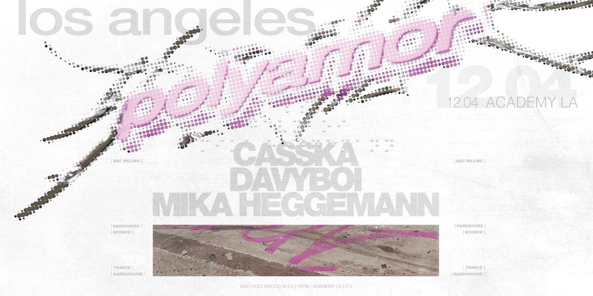 Event flyer for the December 4 night at Academy LA in Hollywood