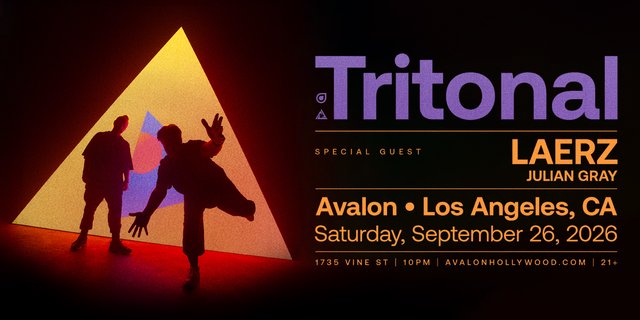Avalon Hollywood event banner for Tritonal on September 26, 2026