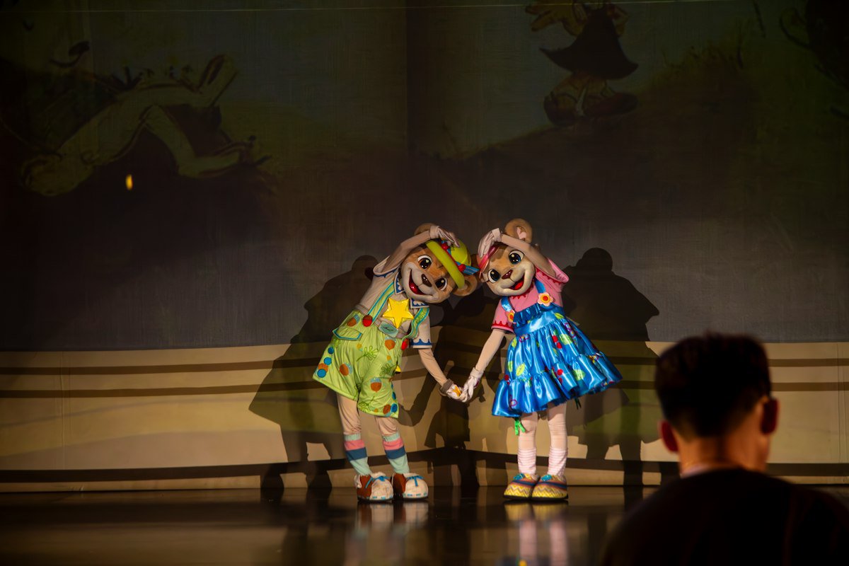 Children's theater stage with performers