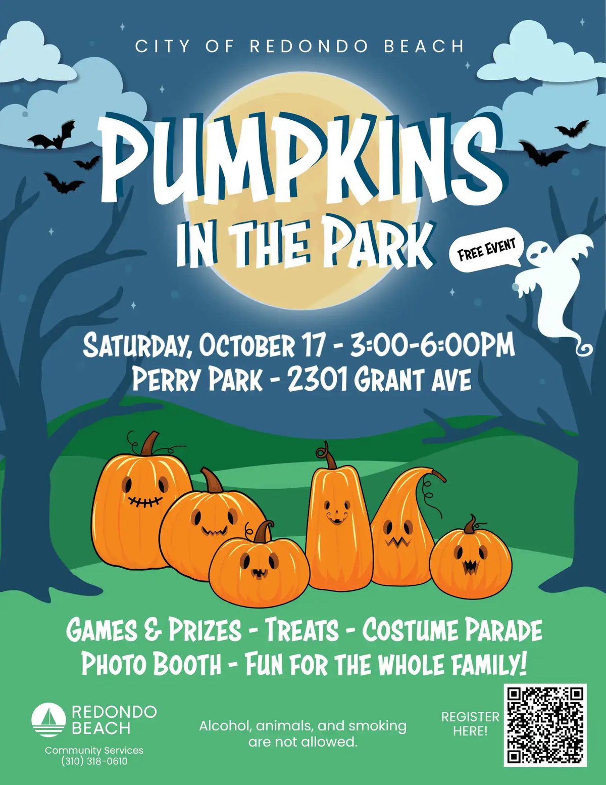 Official flyer for Pumpkins in the Park 2026 in Redondo Beach