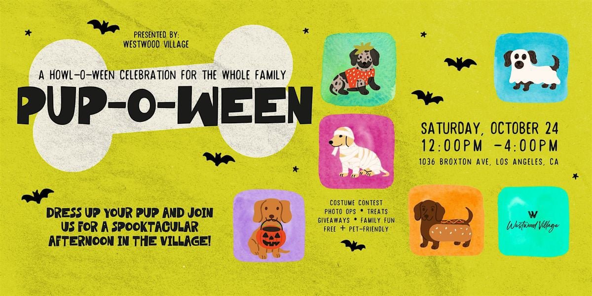 Dogs in Halloween costumes at an outdoor plaza gathering