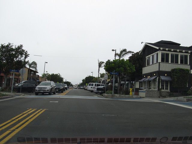 Aerial view of Manhattan Beach, California coastline and pier area