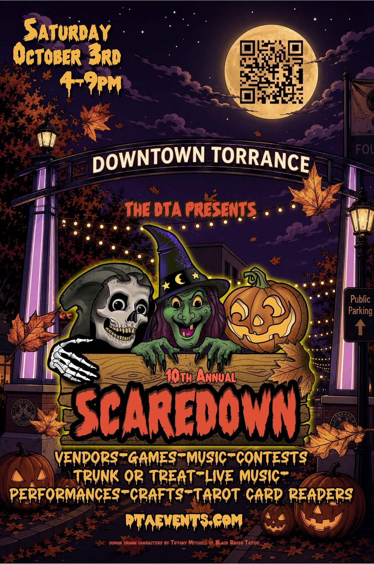 Promotional flyer for the Scaredown in Downtown Torrance Halloween street festival