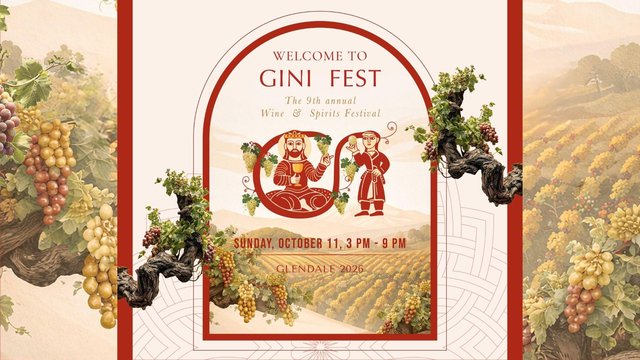 Festival guests sampling Armenian wine and spirits at a tasting event