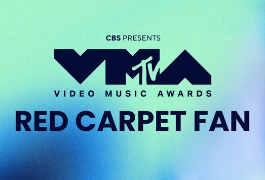 MTV Video Music Awards logo with CBS Presents above it and the words Red Carpet Fan on a mint and blue gradient